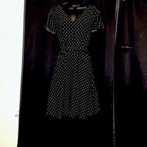 Old Navy Fit & Flare V-Neck Flutter Sleeve Empire Waist Polka Dot Dress SZ Lg